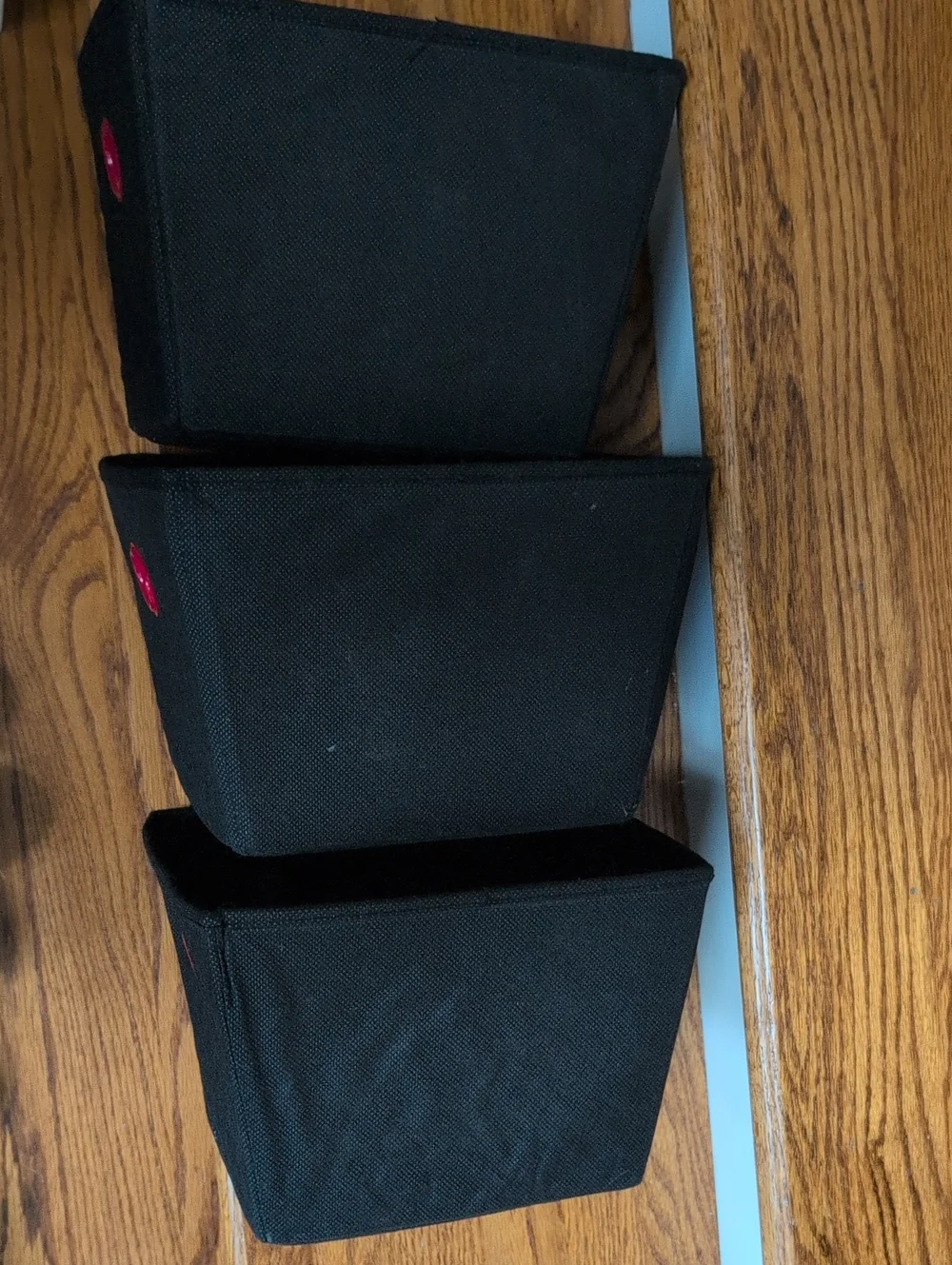 Black Fabric Storage Bins (Set Of 3)